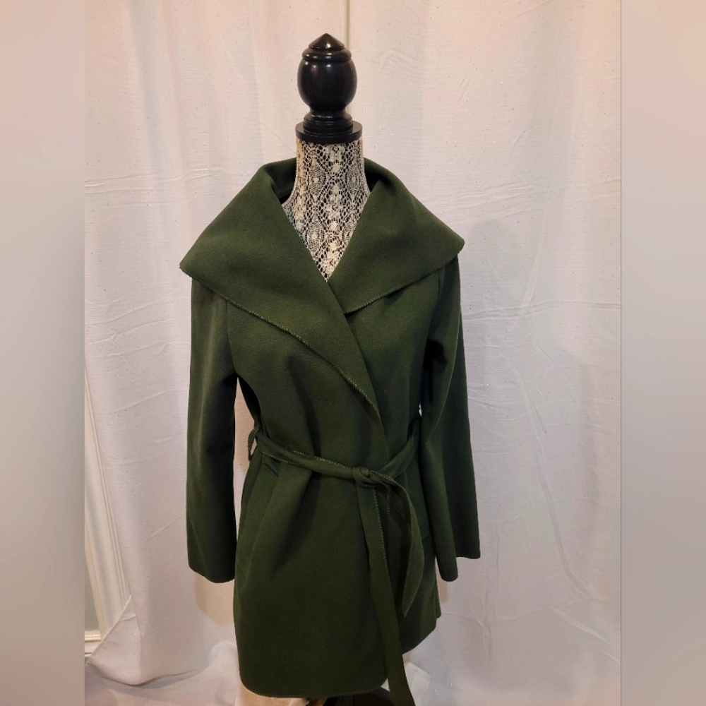 MADE IN ITALY SOFT FELT FEEL BELTED WRAP COAT Sz XS/Small